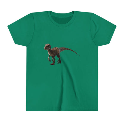 Youth Playful Velociraptor Tee – Bring Dino Adventure to Your Day! 🦖 - Unisex Jersey Short Sleeve Tee Super Comfy Dino T-Shirt Gift