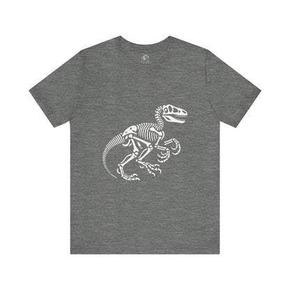 Bold Velociraptor Skeleton Tee – Iconic Fossil Design for Dinosaur Fans! 🦖💀🦴 - Unisex Jersey Short Sleeve Tee Super Comfy Dino T-Shirt Gift