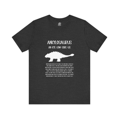 Ankylosaurus Detailed with White Graphics- Unisex Jersey Short Sleeve Tee Super Comfy Dino T-Shirt Gift