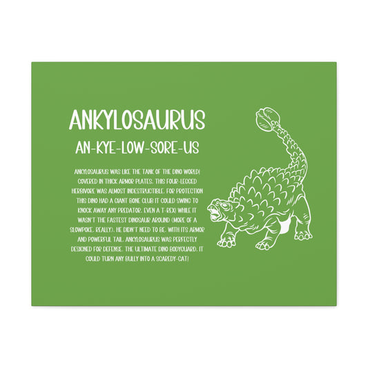 Defensive Ankylosaurus Horizontal Matte Canvas Green, Stretched, 1.25" Amazing Gift for the Dino Lover in your life