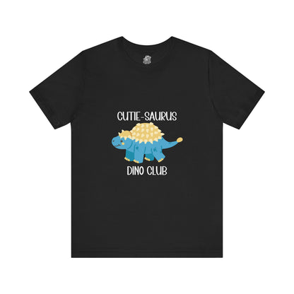 Ankylosaurus Cutie Saurus Dino Club Blue - White Graphic - Unisex Jersey Short Sleeve Tee Super Comfy Dino T-Shirt Gift