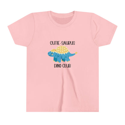 Youth Ankylosaurus Cutie Saurus Dino Club Blue - Black Graphic - Unisex Jersey Short Sleeve Tee Super Comfy Dino T-Shirt Gift