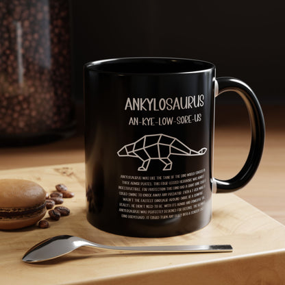 Polygon Ankylosaurus Mug with Detailed White Graphic Amazing Gift for the Dino Lovers in your life