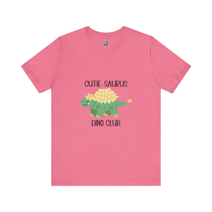 Ankylosaurus Cutie Saurus Dino Club Green - Black Graphic - Unisex Jersey Short Sleeve Tee Super Comfy Dino T-Shirt Gift