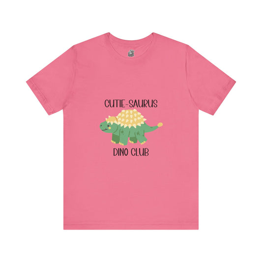 Ankylosaurus Cutie Saurus Dino Club Green - Black Graphic - Unisex Jersey Short Sleeve Tee Super Comfy Dino T-Shirt Gift