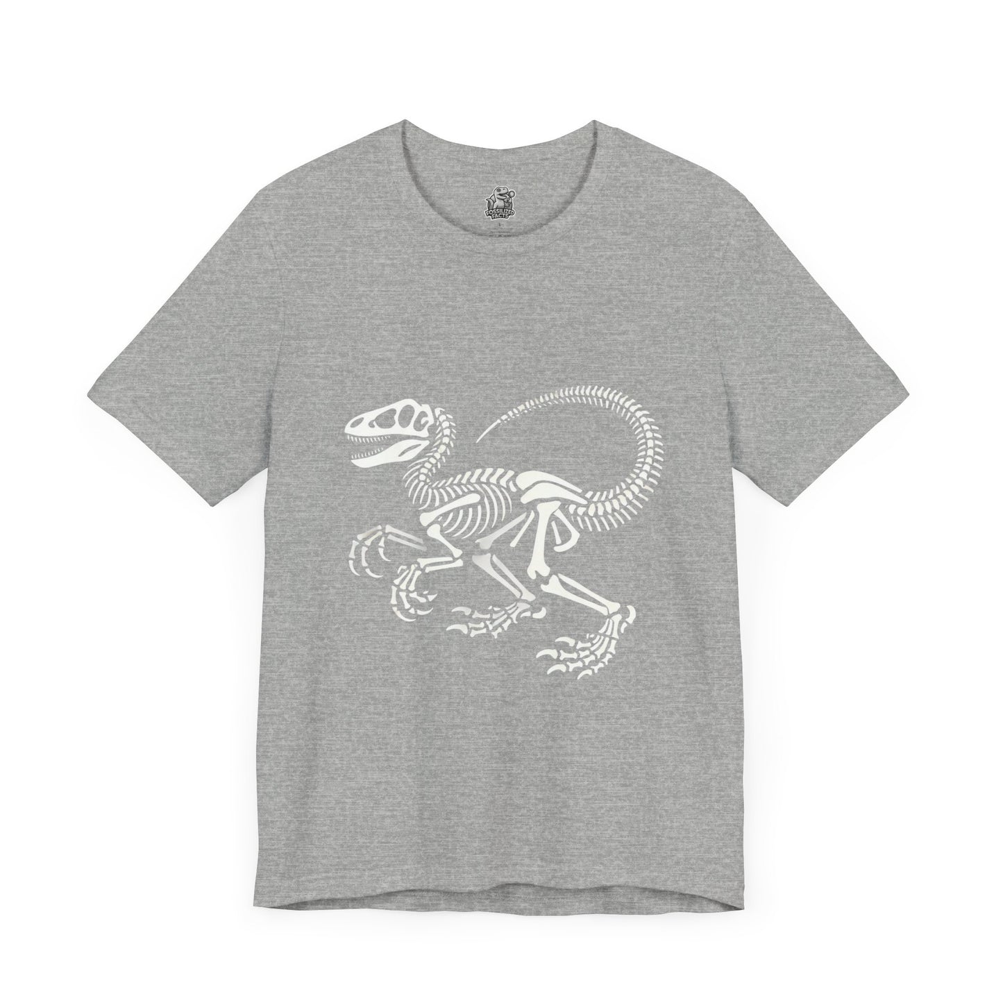 Classic Velociraptor Skeleton Tee – Bold Fossil Design for Dino Fans! 🦖🦴⚒️ - Unisex Jersey Short Sleeve Tee Super Comfy Dino T-Shirt Gift