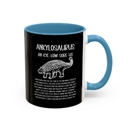 Outlined Ankylosaurus Mug with Detailed White Graphic Amazing Gift for the Dino Lovers in your life