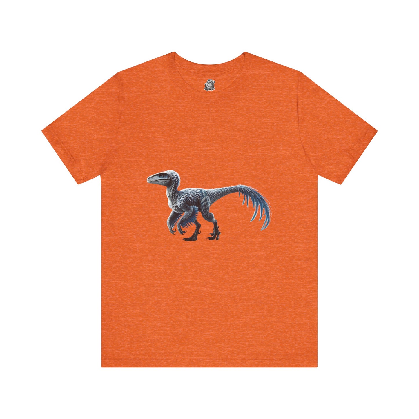 Icy Blue Feathered Velociraptor Tee – Fierce Style in Cool Tones! 🦖❄️🌌 - Unisex Jersey Short Sleeve Tee Super Comfy Dino T-Shirt Gift