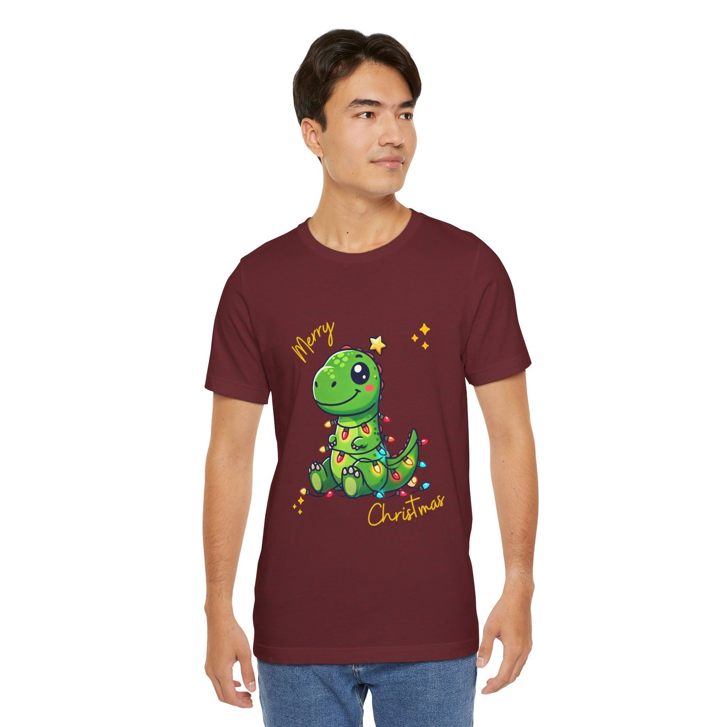 Tree Rex Merry Christmas Steve - Unisex Jersey Short Sleeve Tee Super Comfy Dino T-Shirt Gift