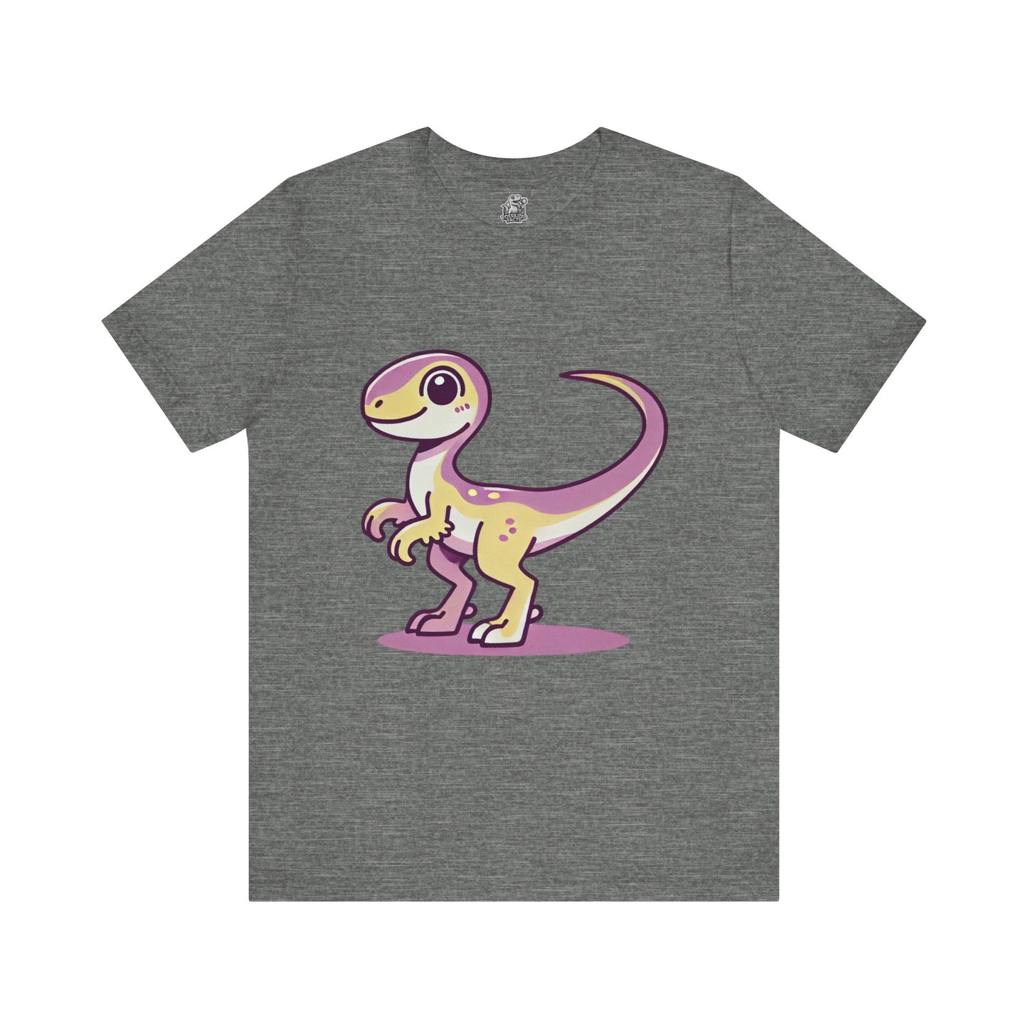 Lavender & Yellow Cartoon Velociraptor - Unisex Jersey Short Sleeve Tee Super Comfy Dino T-Shirt Gift