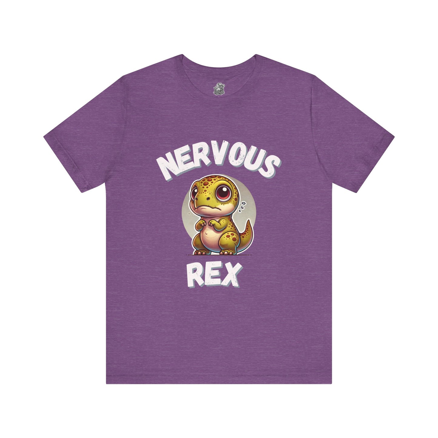 Cute Nervous Rex Unisex T-Shirt – Cute & Funny Unisex Dino Design for Everyday Fun