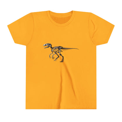 Youth Velociraptor Skeleton Tee – Classic Fossil Design for Dinosaur Enthusiasts! 🦖💀🦴 - Unisex Jersey Short Sleeve Tee Super Comfy Dino T-Shirt Gift