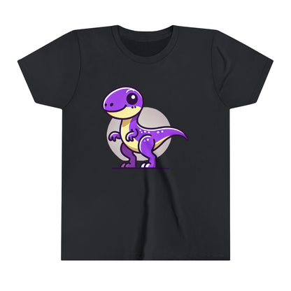 Youth Adorable Purple Dino Tee – Perfect for Little Dinosaur Lovers! 💜🦖 - Unisex Jersey Short Sleeve Tee Super Comfy Dino T-Shirt Gift