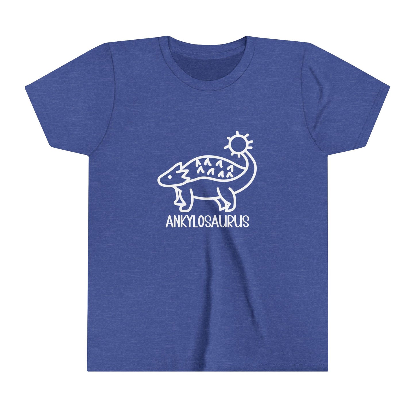 Youth Cute Ankylosaurus T-Shirt with White Graphics - Unisex Jersey Short Sleeve Tee Super Comfy Dino T-Shirt Gift