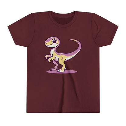 Youth Cute Purple Dino T-Shirt – Perfect for Kids Who Love Dinosaurs! 🦕💜 - Unisex Jersey Short Sleeve Tee Super Comfy Dino T-Shirt Gift