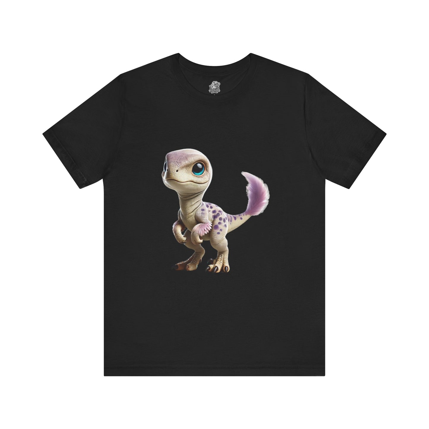 Lovable Baby Velociraptor Tee – Sweet Dino Style in Soft Pastels! 🦖💜✨ - Unisex Jersey Short Sleeve Tee Super Comfy Dino T-Shirt Gift