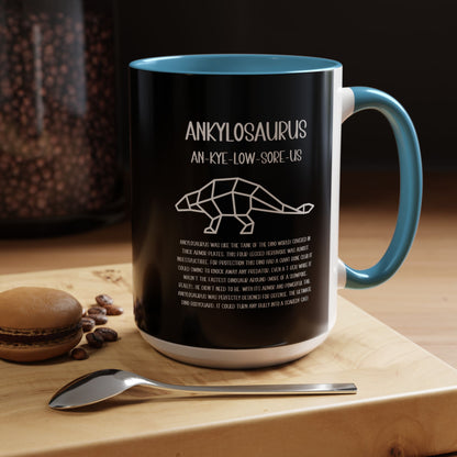 Polygon Ankylosaurus Mug with Detailed White Graphic Amazing Gift for the Dino Lovers in your life