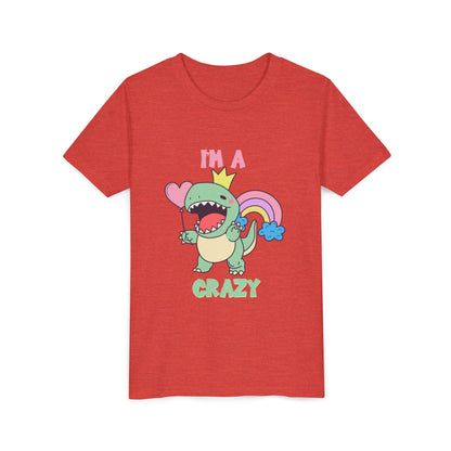 Crazy Cretaceous Cutie Youth Size T-Shirt for kids who love dinosaurs