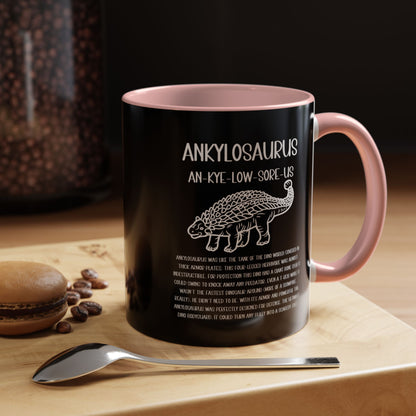 Outlined Ankylosaurus Mug with Detailed White Graphic Amazing Gift for the Dino Lovers in your life