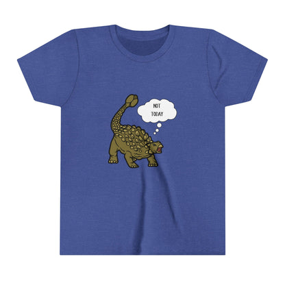 Youth Ankylosaurus Not Today Graphic - Unisex Jersey Short Sleeve Tee Super Comfy Dino T-Shirt Gift