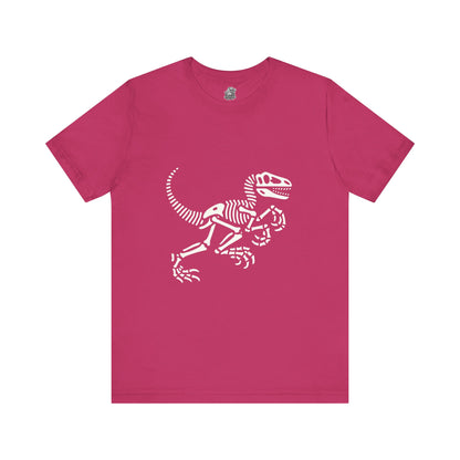 Minimalist Velociraptor Skeleton Tee – Classic Fossil Fun for Dino Fans! 🦖💀🦴 - Unisex Jersey Short Sleeve Tee Super Comfy Dino T-Shirt Gift