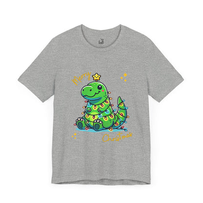 Tree Rex Merry Christmas Jerry - Unisex Jersey Short Sleeve Tee Super Comfy Dino T-Shirt Gift