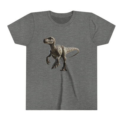 Youth Realistic Velociraptor T-Shirt – Fierce Style for Dinosaur Enthusiasts 🦖 - Unisex Jersey Short Sleeve Tee Super Comfy Dino T-Shirt Gift