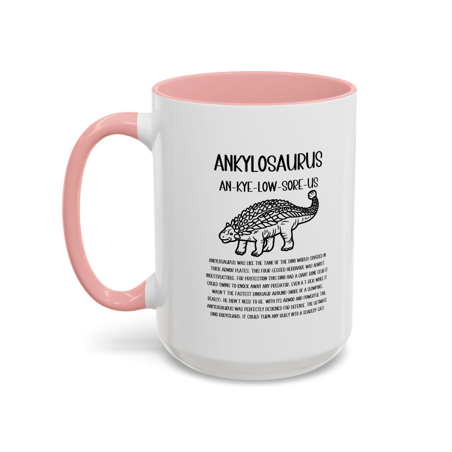 Outlined Ankylosaurus Mug with Detailed Black Graphic Amazing Gift for the Dino Lovers in your life