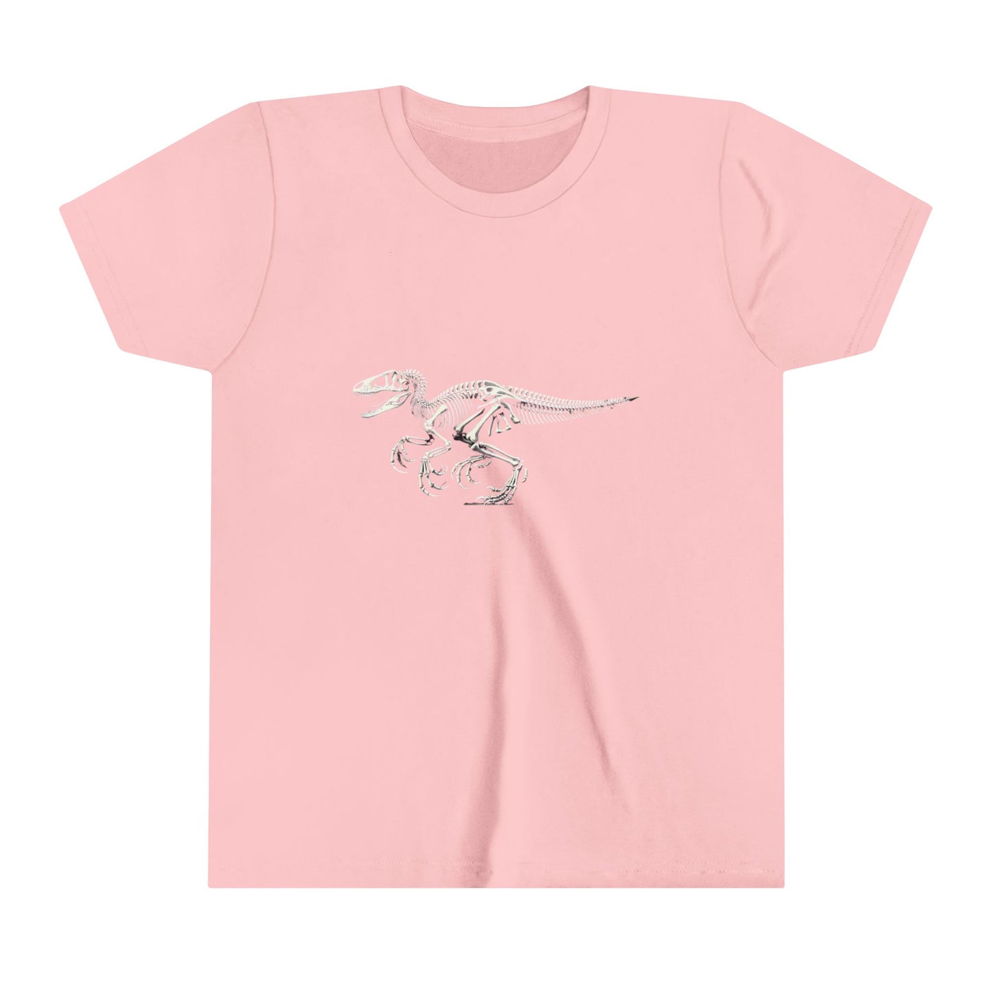 Youth Detailed Velociraptor Skeleton Tee – Fossil-Inspired Style for Dino Fans! 🦖🦴⚒️- Unisex Jersey Short Sleeve Tee Super Comfy Dino T-Shirt Gift