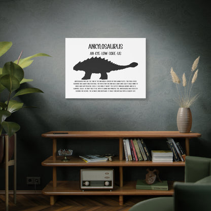 Ankylosaurus Horizontal Matte Canvas White, Stretched, 1.25" Amazing Gift for the Dino Lover in your life