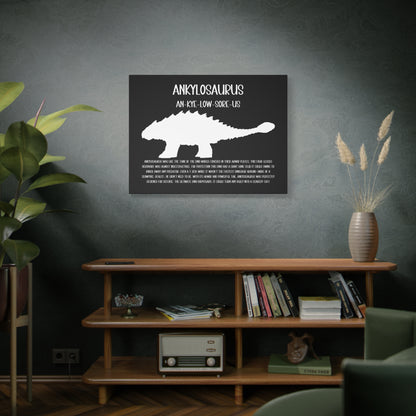 Ankylosaurus Horizontal Matte Canvas Black, Stretched, 1.25" Amazing Gift for the Dino Lover in your life